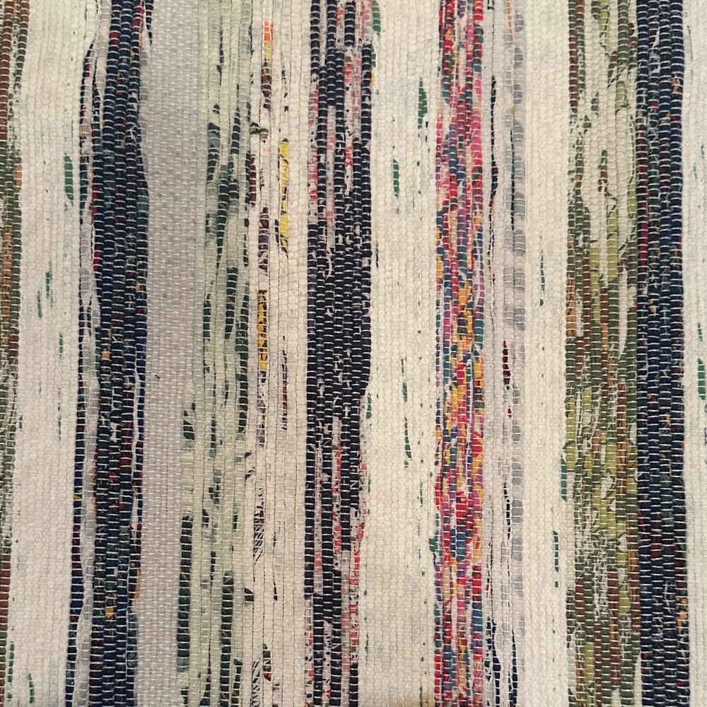 Multicolor woven Striped Rug - Picture 2 of 5